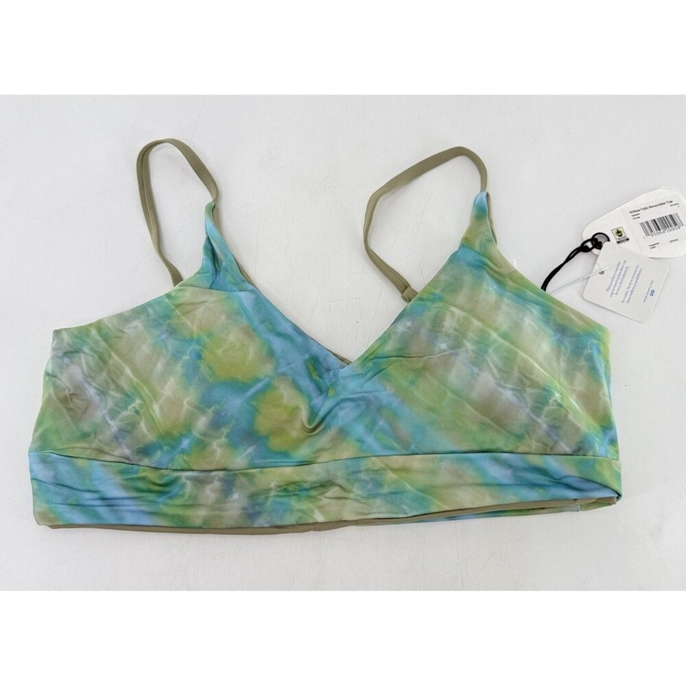 Prana Willow Falls reversible tie dye Green and Blue bikini top